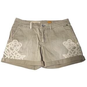 Anthropologie Pilcro and the Letterpress Shorts Women's Size 27 Embroidered Embe